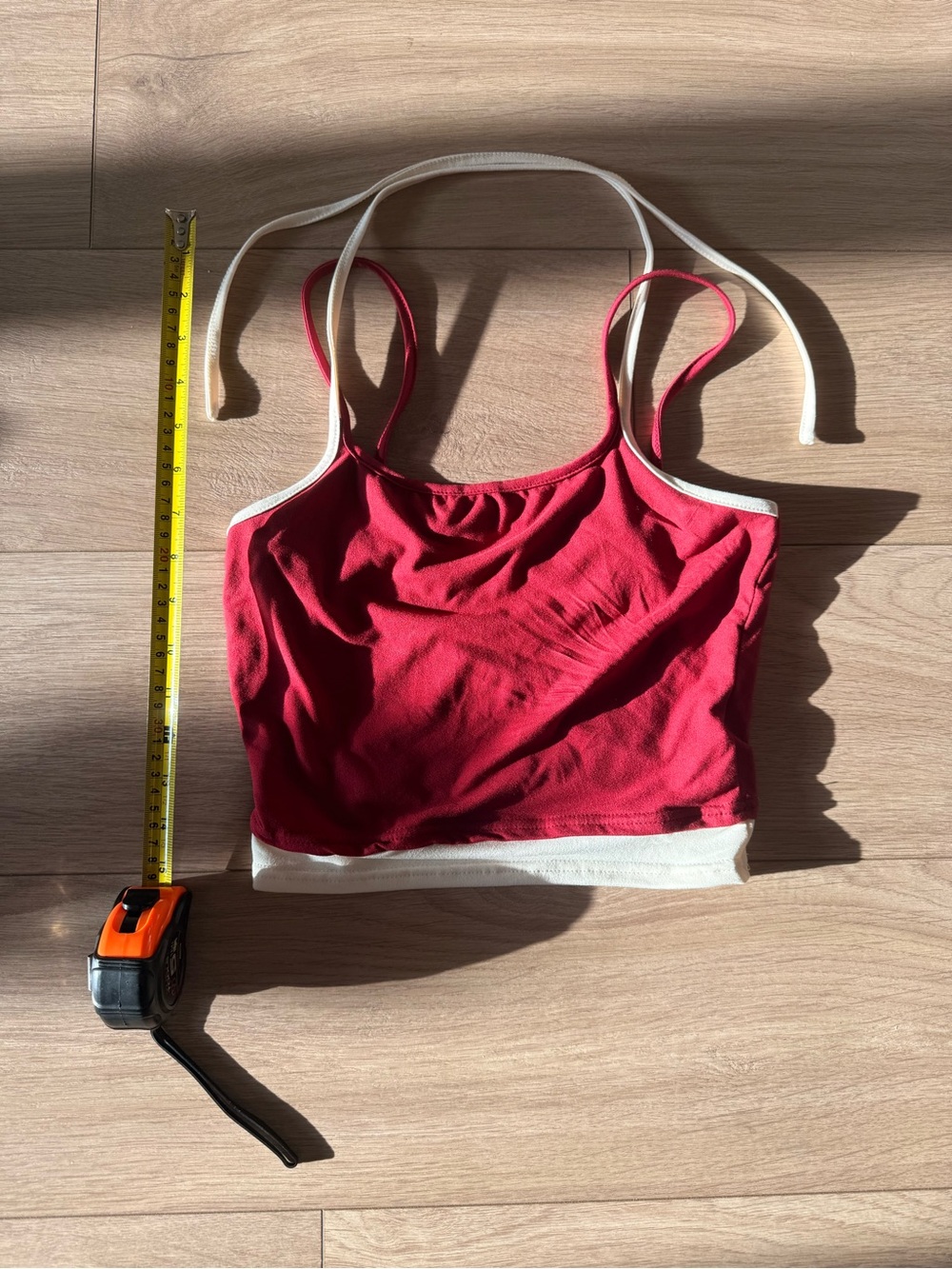 Red Contrast-Trim Tank Bralette